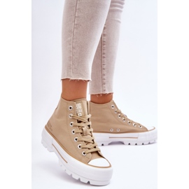 Visoke tekstilne tenisice s platformom Big Star LL274160 Bež 1