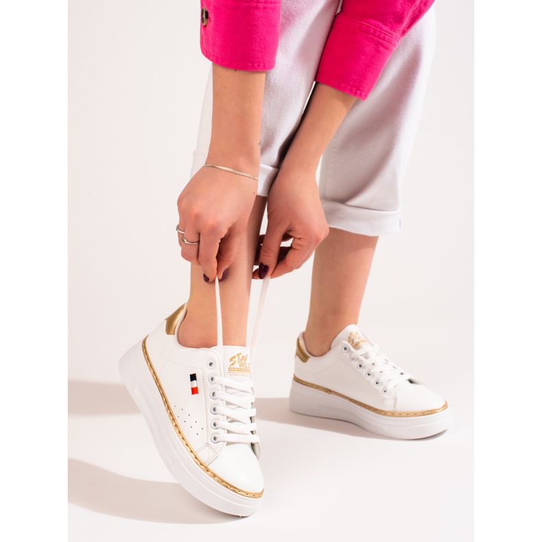 W. Potocki Bijele sportske cipele na platformu Potocki bijela 1