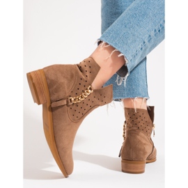 Proljetne ženske Vinceza ažur čizme bež boje 2