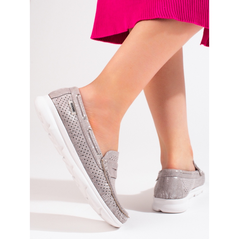 Ženske Shelovet sive natikače od brušene kože siva 2