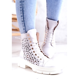 FILIPCZYK Bijele Aileen ažurne kožne čizme bijela 1