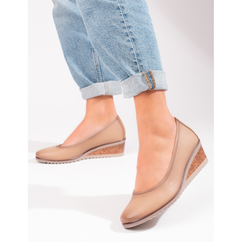 W. Potocki Ženske bež cipele na klin Potocki 1