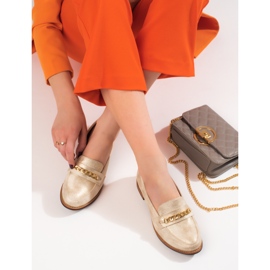 Klasične ženske mokasine Shelovet gold bež 1