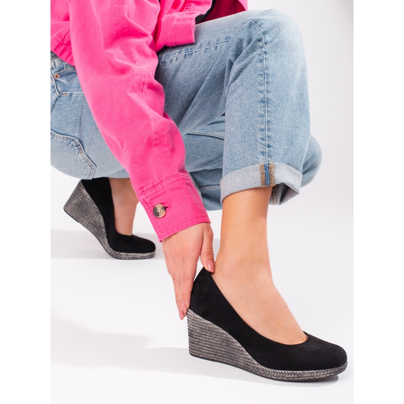 W. Potocki Ženske crne cipele na klin Potocki crno 2