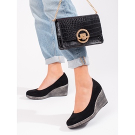 W. Potocki Ženske crne cipele na klin Potocki crna 1