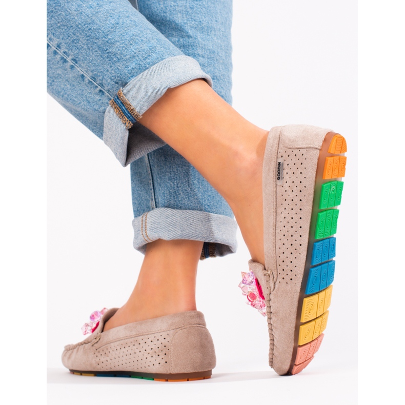 Ženske natikače od brušene kože Shelovet bež boje 2