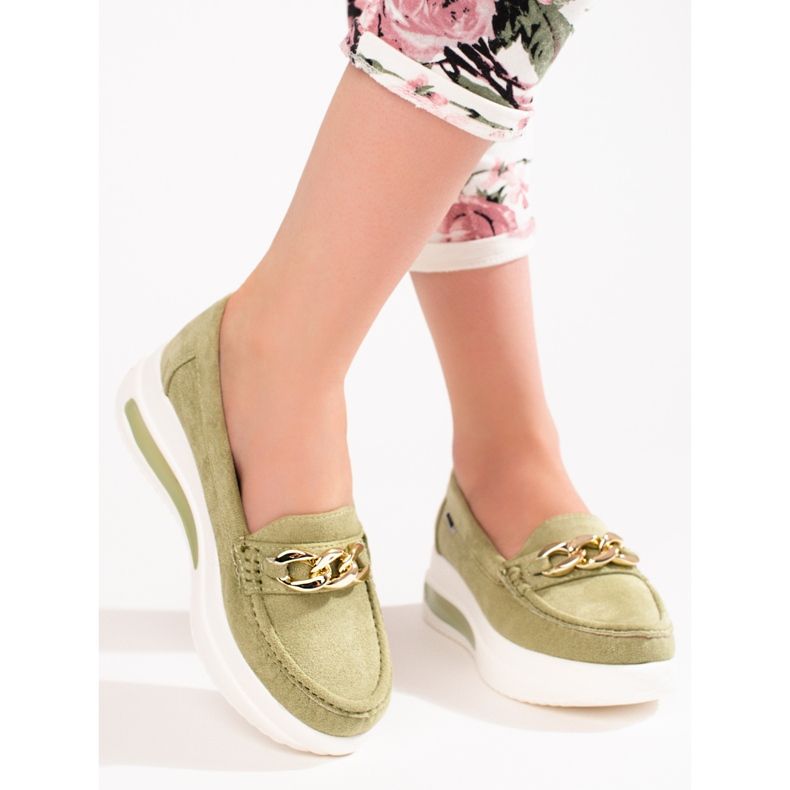 Ženske Shelovet zelene natikače na klin zelena 2