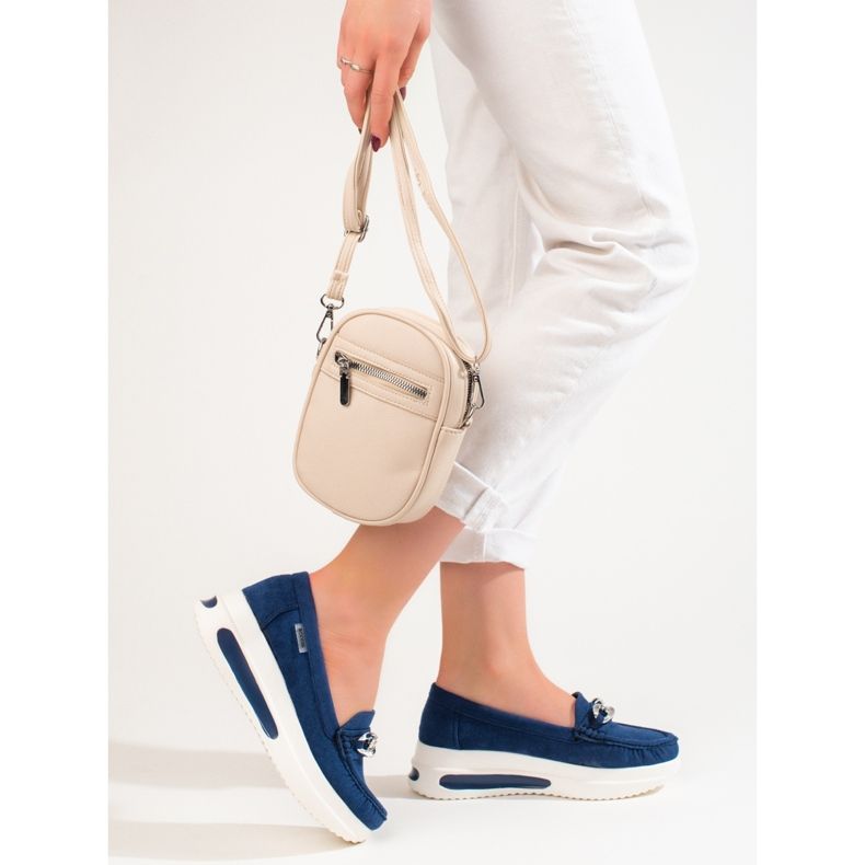 Ženske Shelovet plave natikače na klin plava 2