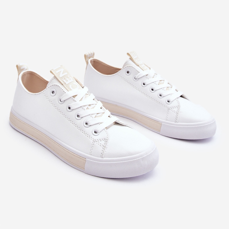 Klasične ženske tenisice bijele i bež boje 1