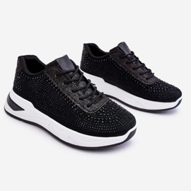 Ženske tenisice sa cirkonima Black Raiden crno 1