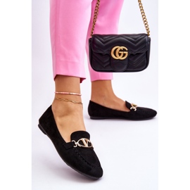 Vinceza Mokasine od antilopa od crne trske s ukrasnim elementom crno 2