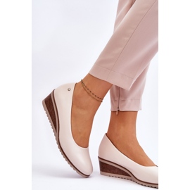 Vinceza Klasične bež Greysen cipele na klin 2