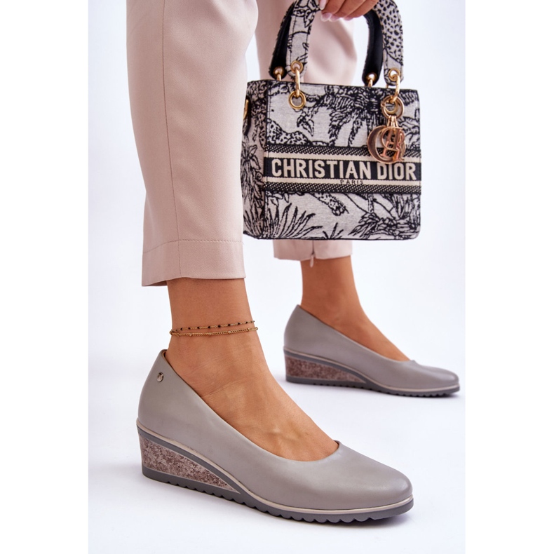 Vinceza Sive Graysen klasične cipele na klin siva 2