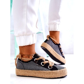 Ženske pletene tenisice Big Star JJ274393 crne bež crna 4