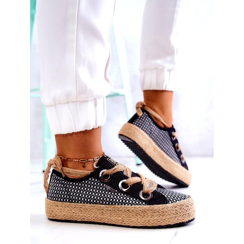 Ženske pletene tenisice Big Star JJ274393 crne bež crno 4