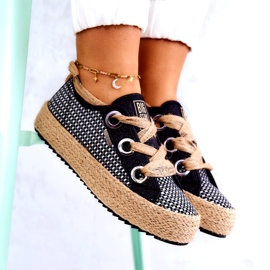 Ženske pletene tenisice Big Star JJ274393 crne bež crno 3