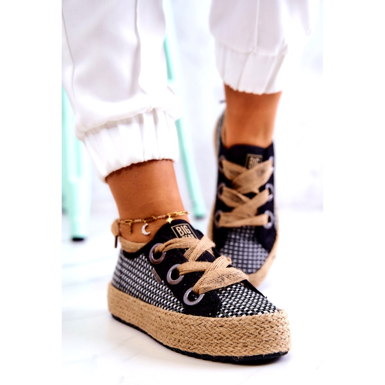 Ženske pletene tenisice Big Star JJ274393 crne bež crna 2