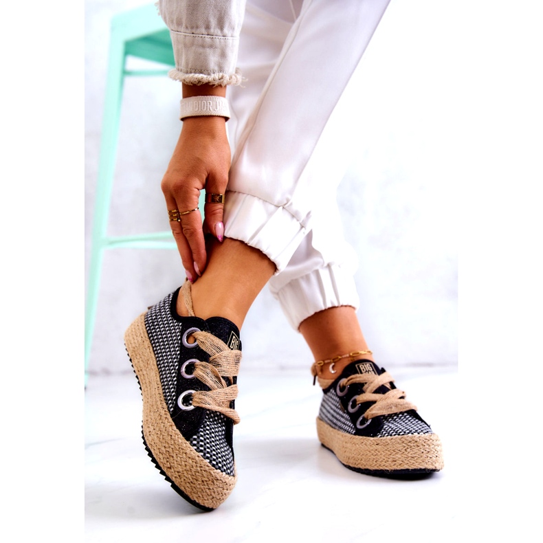 Ženske pletene tenisice Big Star JJ274393 crne bež crna 1