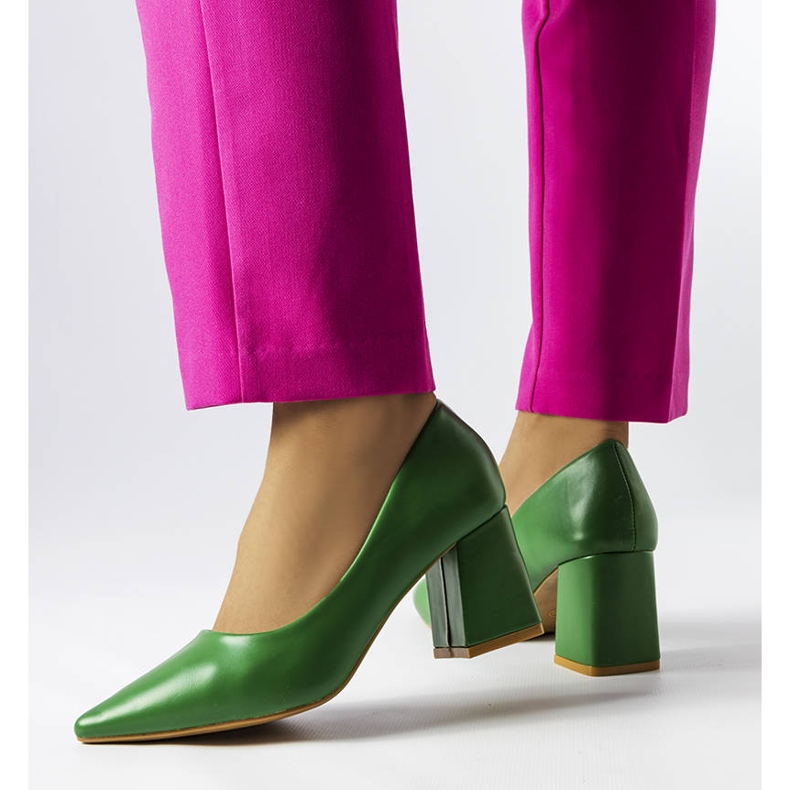 BM Fanchon zelene cipele s visokom petom zelena 1