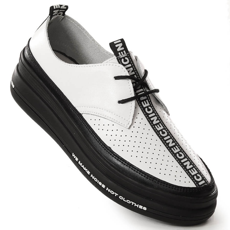 Ženske kožne cipele na platformu bijele Filippo DP3624/23 bijela 1