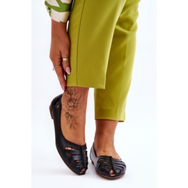 Lemar Udobne kožne balerinke za žene crne Luke crna 1