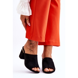 Vinceza Ženske papuče s visokom petom od brušene kože crne Carter crna 1