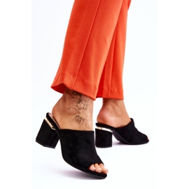 Vinceza Ženske papuče s visokom petom od brušene kože crne Carter crno 3