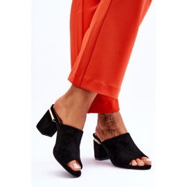 Vinceza Ženske papuče s visokom petom od brušene kože crne Carter crna 2