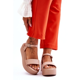 Vinceza Ženske gole sandale Casen s velikom platformom ružičasta 1