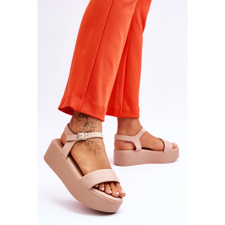 Vinceza Ženske gole sandale Casen s velikom platformom ružičasta 2