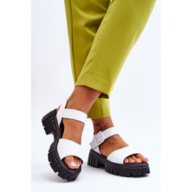 Vinceza Ženske kožne ravne sandale Bijeli Dean bijela 2