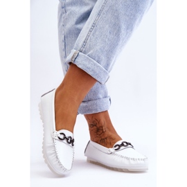 Vinceza Ženske udobne kožne mokasine bijele boje Miguel bijela 2