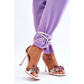 FS1 Vezane sandale na visoku petu s bijelim Delmar leptirićima bijela 2