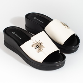 Ženske bijele papuče na udobnoj shelovet klin bijela 1