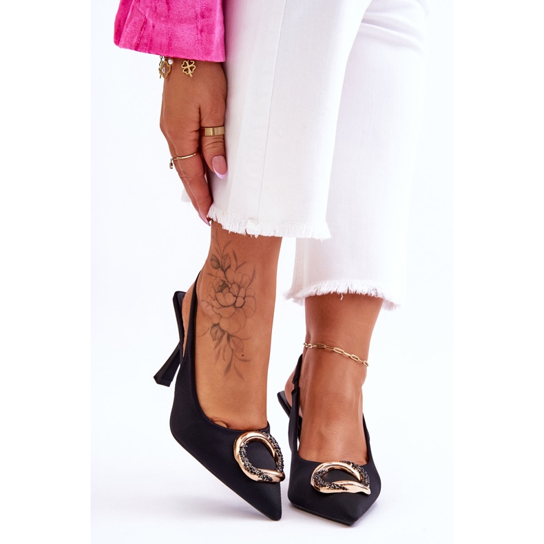 Moderne igle s ukrasom i cirkonima crne Alexia crna 1