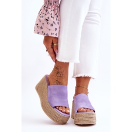 FS1 Ženske papuče na tanku i platformu ljubičasta Ysabel 1