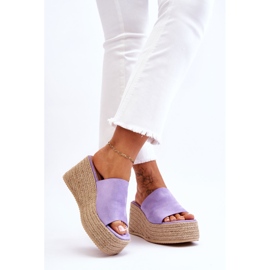 FS1 Ženske papuče na tanku i platformu ljubičasta Ysabel 2