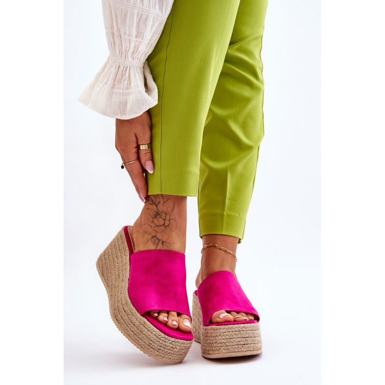 FS1 Ženske japanke na klin i platformu Fuchsia Ysabel ružičasta 1