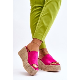 FS1 Ženske japanke na klin i platformu Fuchsia Ysabel ružičasta 2