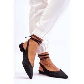 Crne Mavis balerinke na vezanje sa kamenčićima crna 2