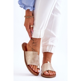 Evento Ženske kožne japanke svijetlo zlatne boje Amite zlatni 1