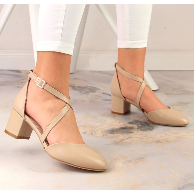 Svečane sandale na visoku petu Sergio Leone W SK365C bež 2