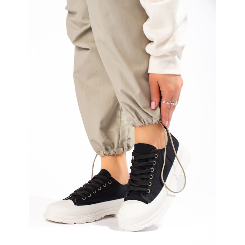 SHELOVET Crne tenisice na platformi crna 1