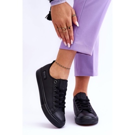 Ženske niske kožne tenisice Big Star KK274011 crne crno 2