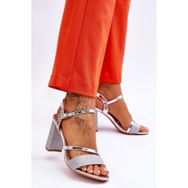 Vinceza Srebrne Alicia svjetlucave sandale na visoku petu srebro 2