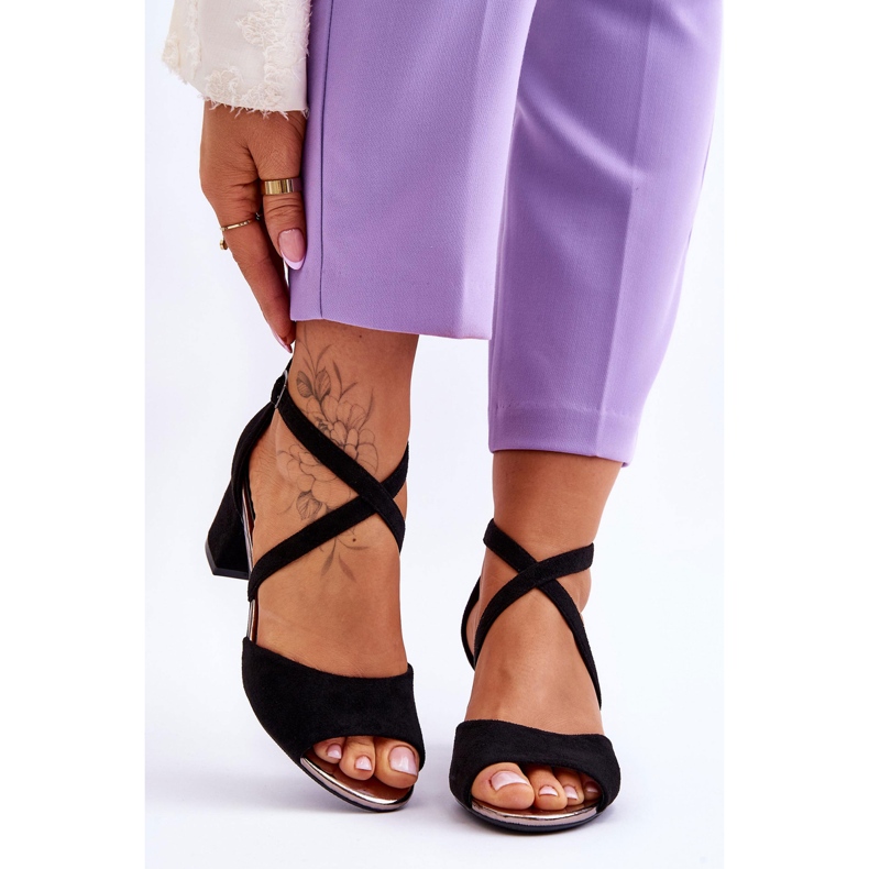 Vinceza Ženske sandale na nisku petu crne Quinn crna 1