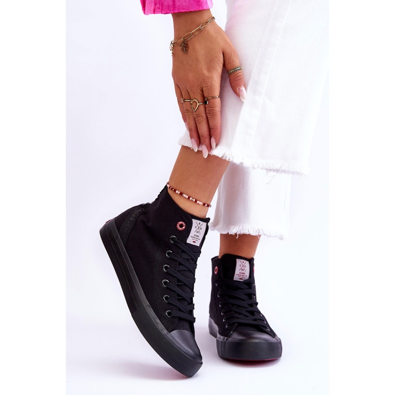 Ženske klasične visoke tenisice Cross Jeans LL2R4088C crne crna 1