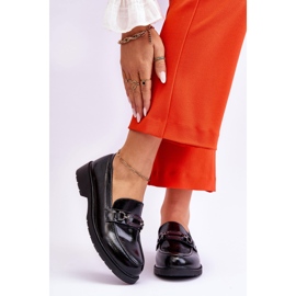 S.Barski Lakirane mokasinke s crnim Maura ukrasom crna 1