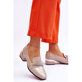 S.Barski Lakirane mokasine s kamenčićima bež boje Laverne 2