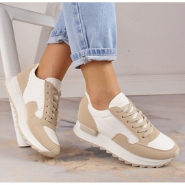 Ženske sportske cipele na platformi Potocki PY16021 bež 1